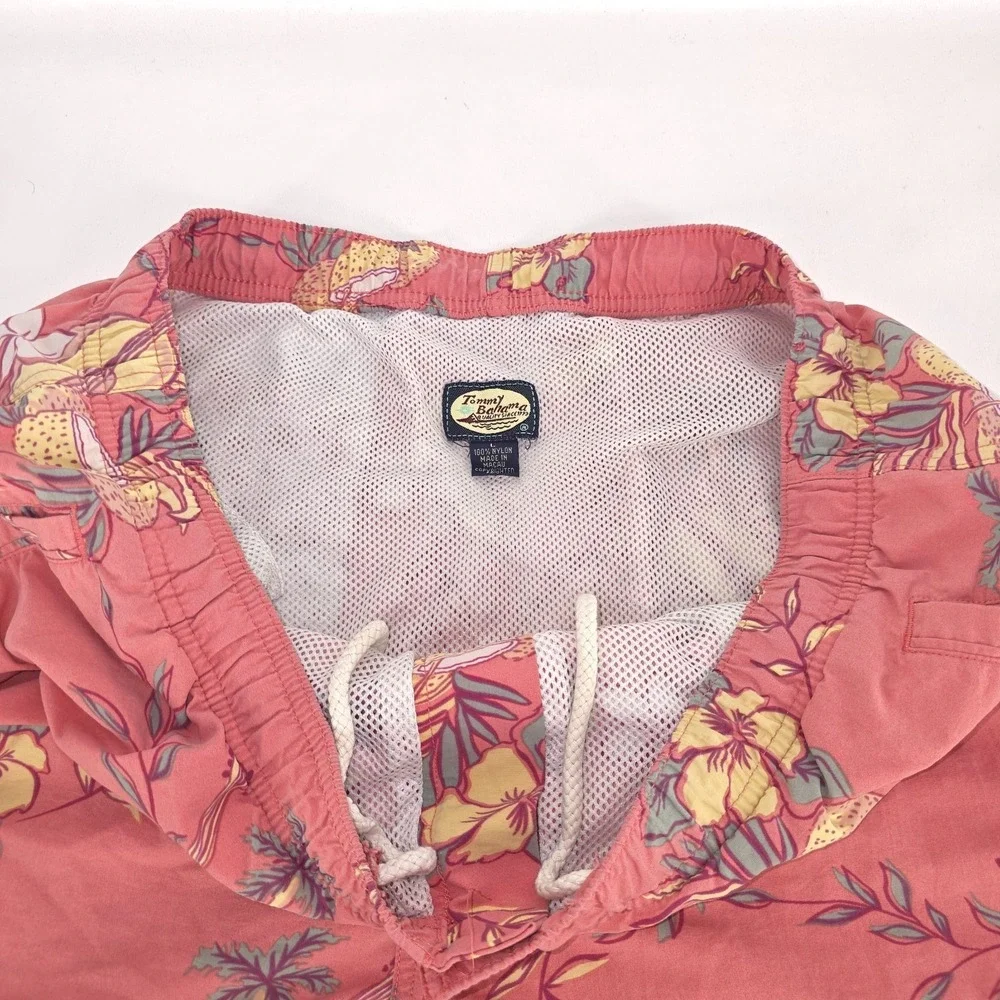 VTG 90s Tommy Bahama Swim Shorts Trunks Large Paradise Nation Lined Aloha Floral